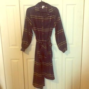 Asos white asymmetrical plaid shirt dress